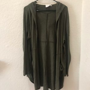 Green cardigan/hood